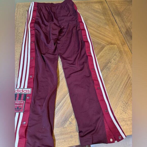 Adidas Originals Adibreak Burgundy Iconic Tear Away Side Snap Track Pants - Picture 7 of 12